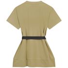 Girls Khaki Green Logo Dress, 1, hi-res