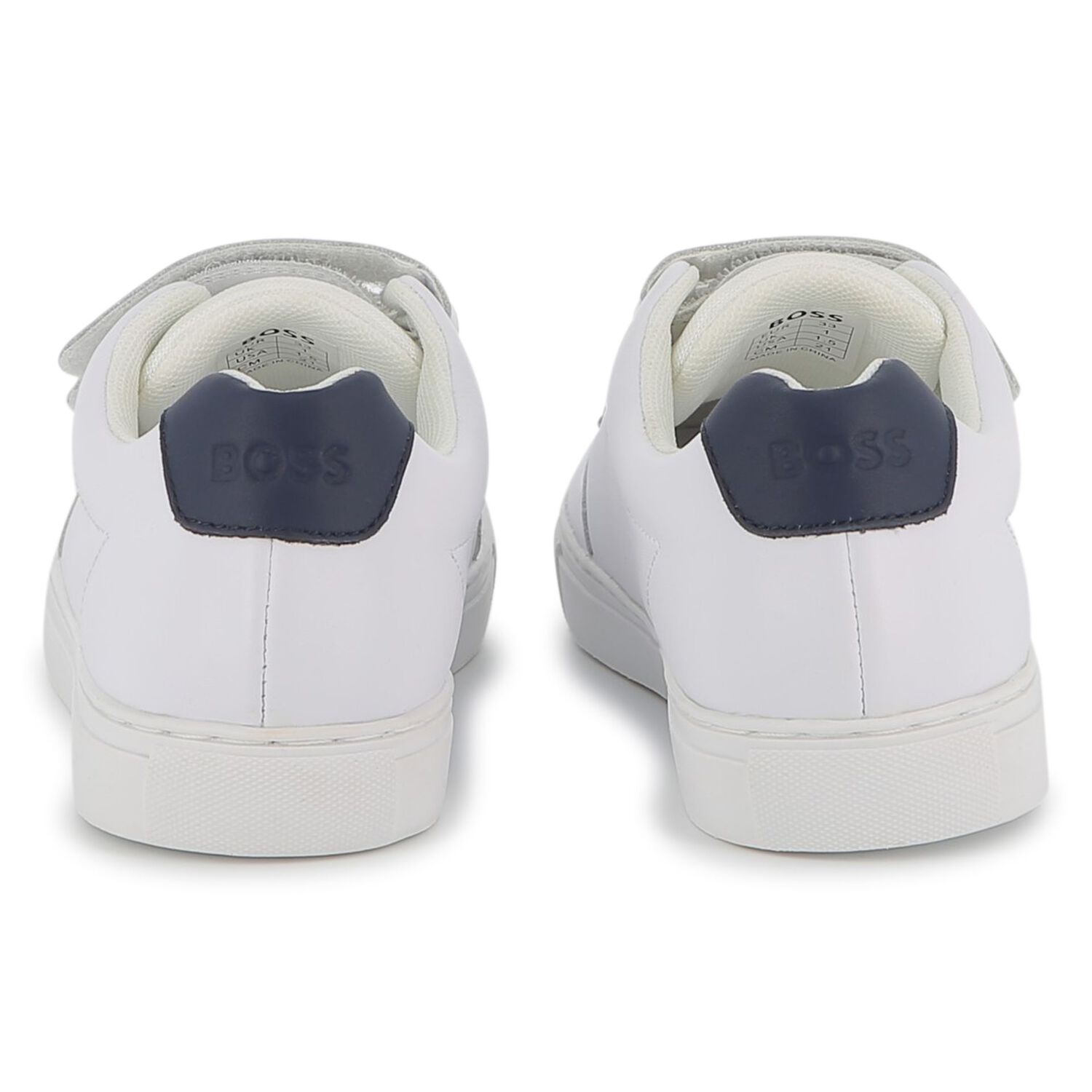 Boys White Logo Trainers, 1, hi-res