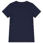 Boys Navy Blue Haaland Logo T-Shirt, 2, hi-res