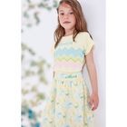 Girls Green & Blue Logo Skirt, 1, hi-res