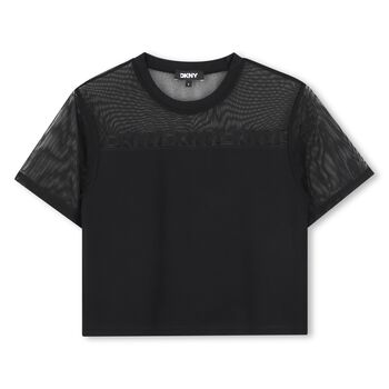 Girls Mini Me Black Logo T-Shirt
