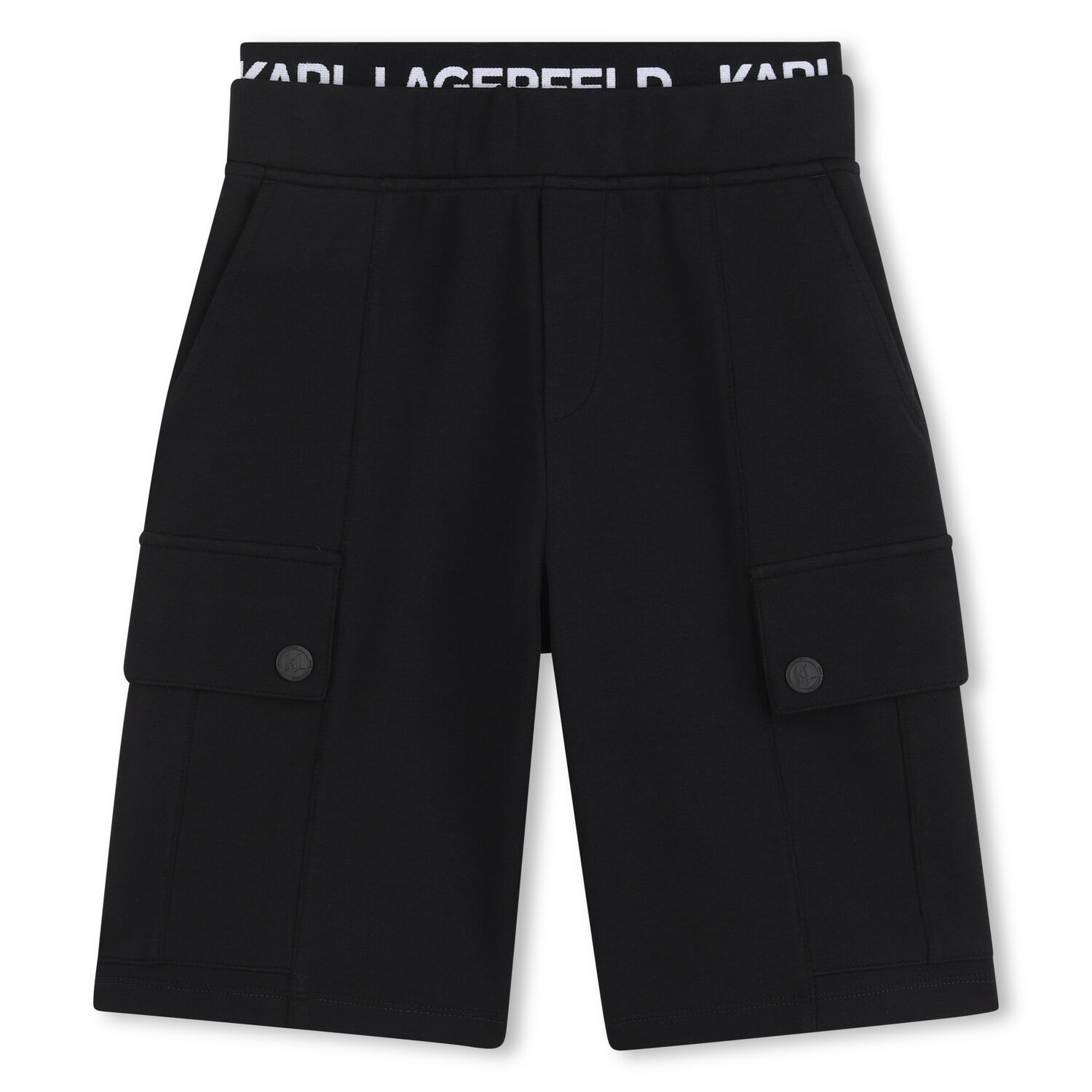 Boys Black Logo Shorts, 1, hi-res