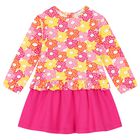 Girls White & Pink Flower Dress Set, 1, hi-res