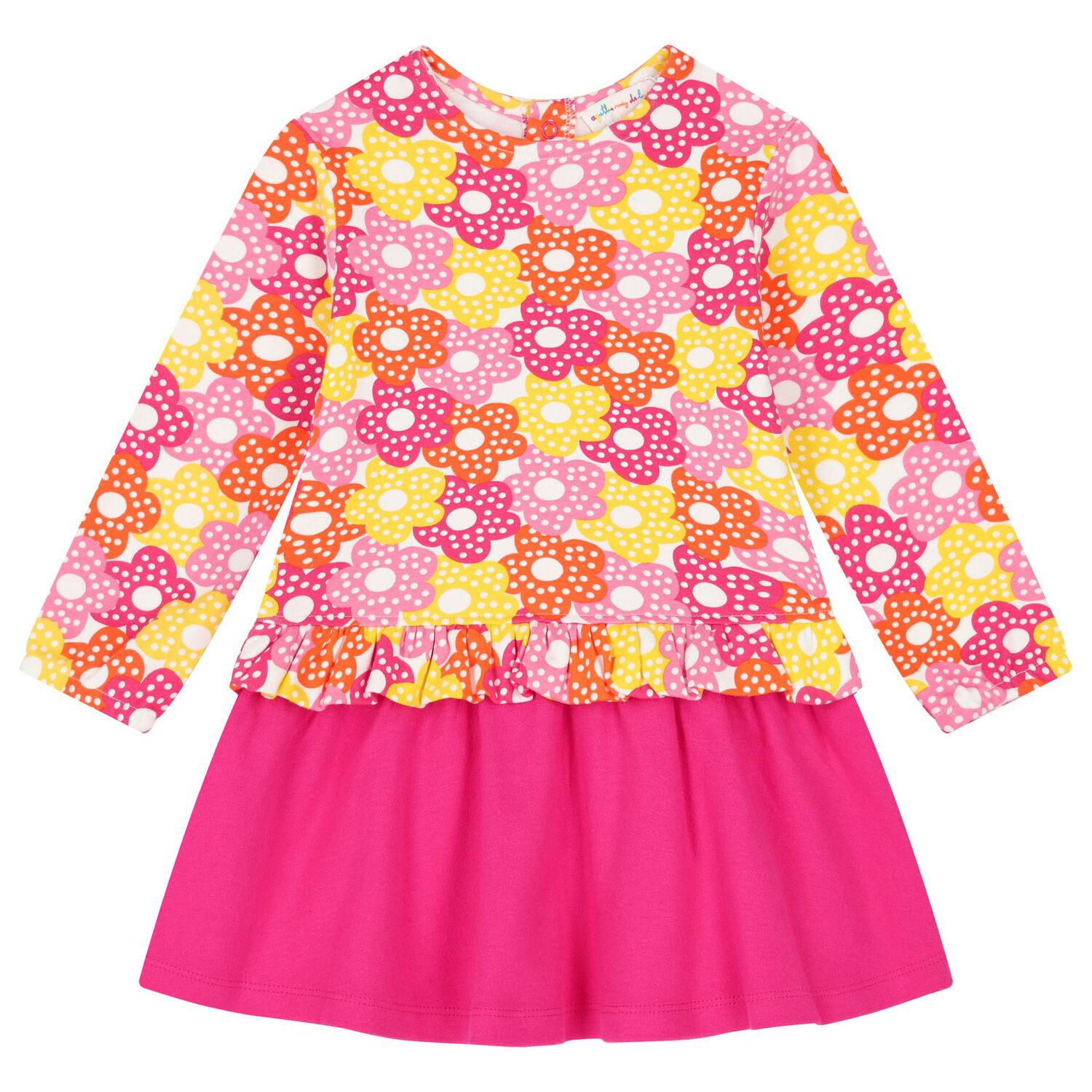 Girls White & Pink Flower Dress Set, 1, hi-res image number null