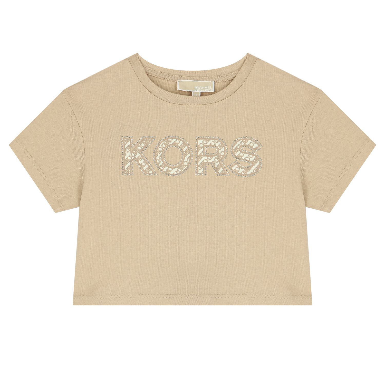 Girls Beige Logo T-Shirt, 1, hi-res
