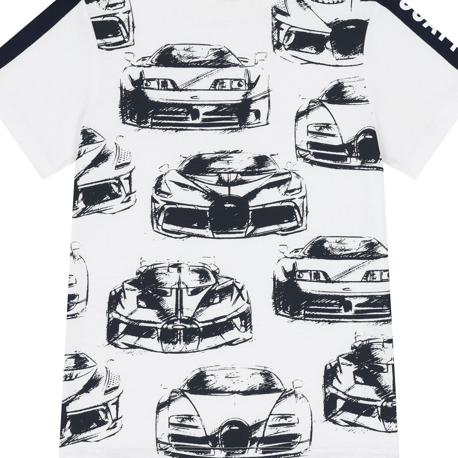 Boys White & Navy Blue Logo T-Shirt, 1, hi-res