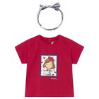 Younger Girls Red T-Shirt Set, 1, hi-res
