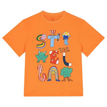Boys Orange Logo T-Shirt