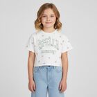 Girls White Floral Logo T-Shirt, 1, hi-res