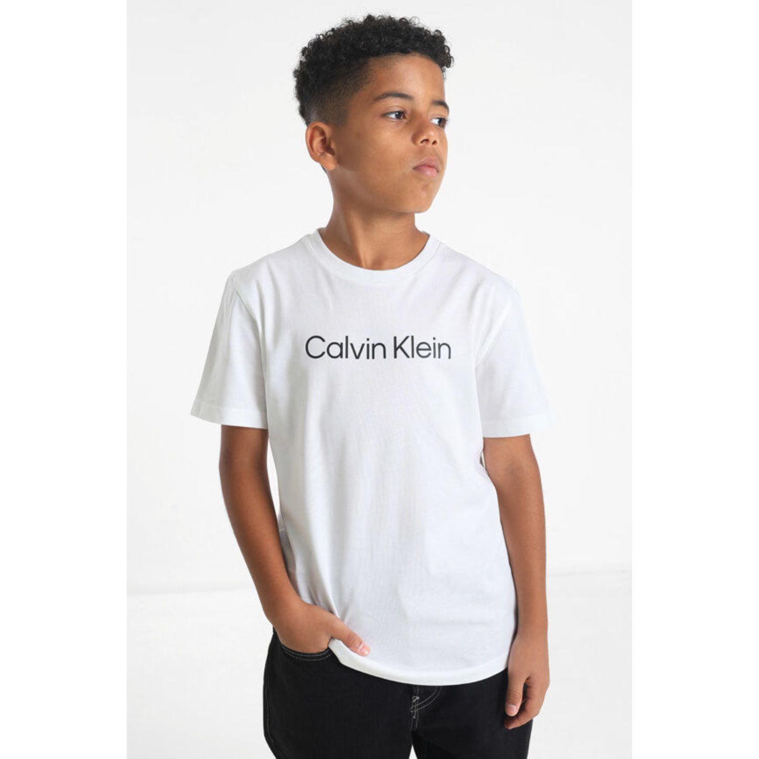 Boys White Logo T-Shirt, 4, hi-res