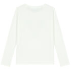 Girls White Embellished Logo Long Sleeve Top, 1, hi-res