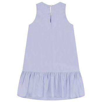 Girls Lilac Purple Teddy Bear Logo Dress