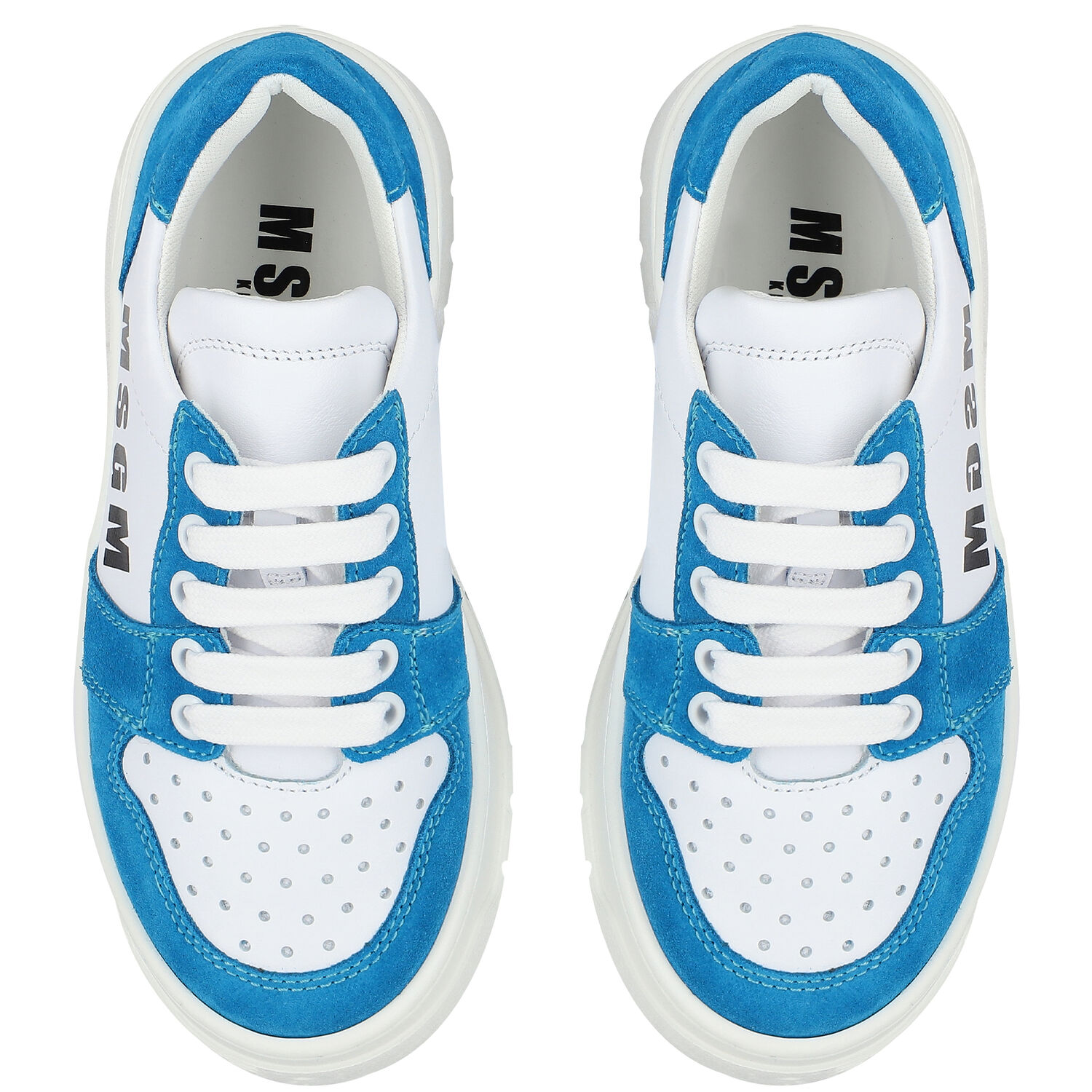 White & Blue Logo Trainers, 1, hi-res image number null