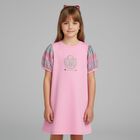 Girls Pink Logo Heart Dress, 2, hi-res