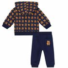 Baby Boys Navy Teddy Tracksuit, 1, hi-res