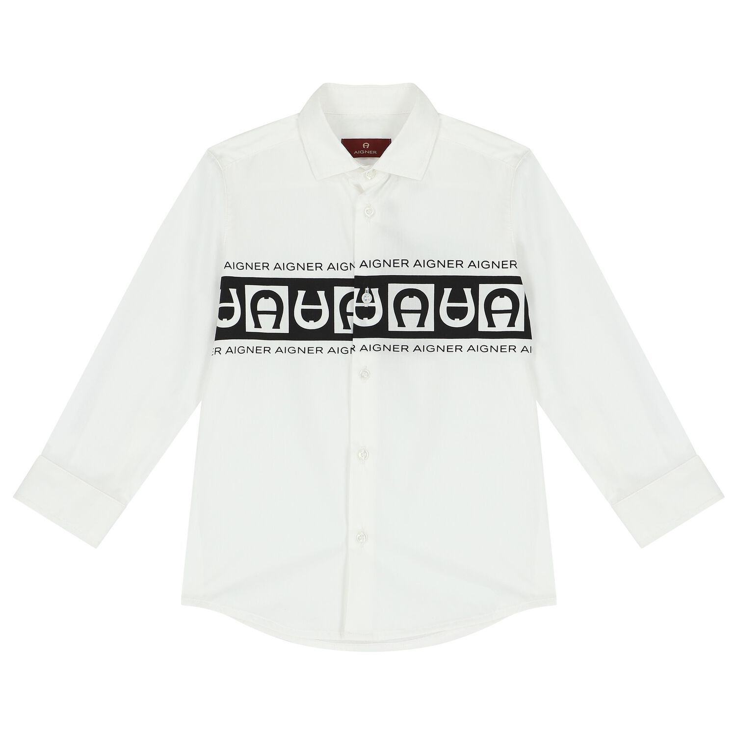 Boys White Logo Shirt, 1, hi-res image number null