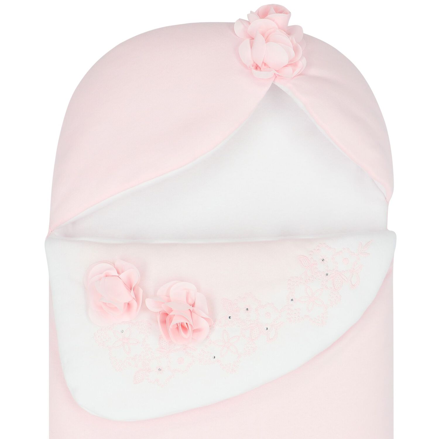 Girls Pink & White Floral Baby Nest, 1, hi-res