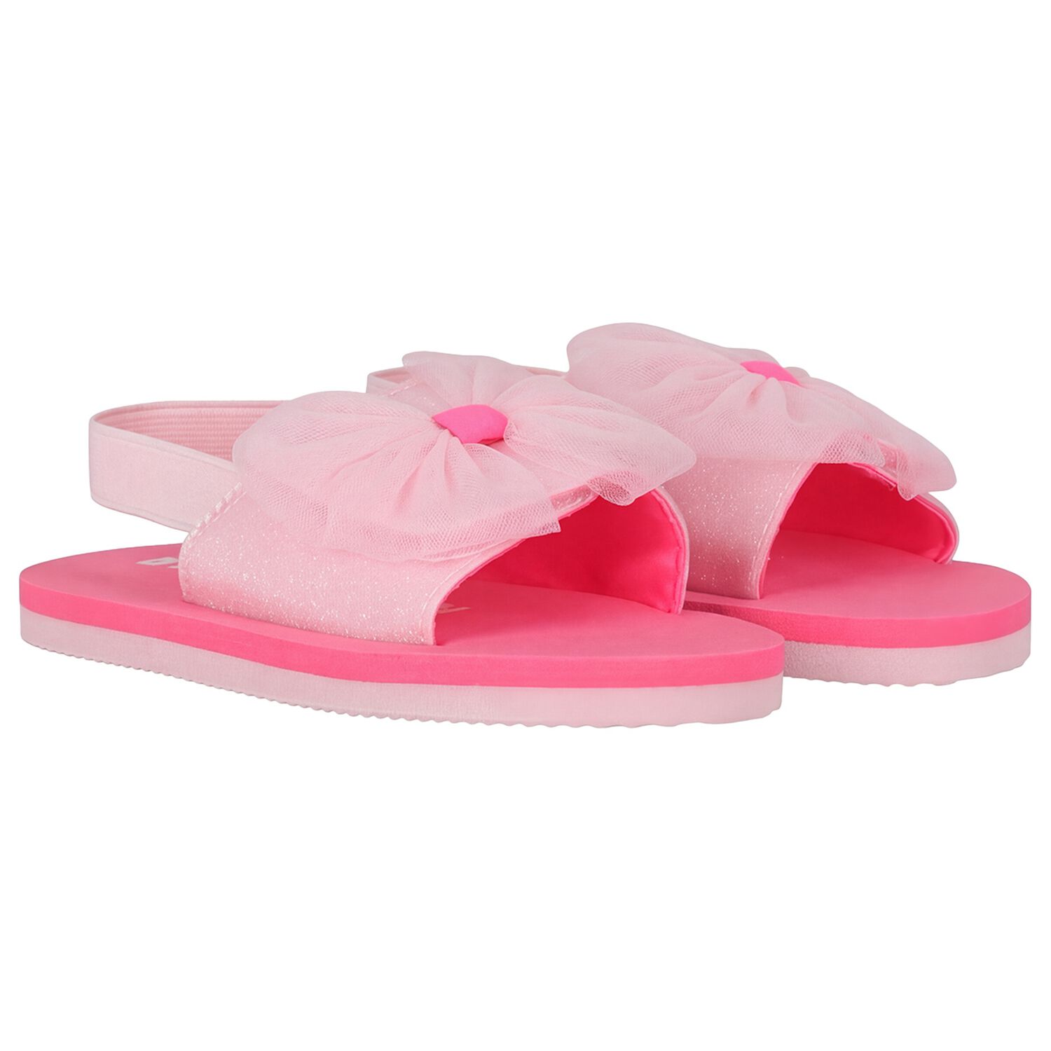 Girls Pink Flower Sandals, 1, hi-res
