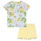 Baby Girls Yellow Lemon Shorts Set, 1, hi-res