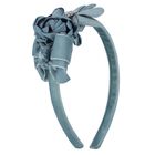 Girls Blue Floral Headband, 4, hi-res