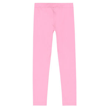 Girls Pink Logo Leggings
