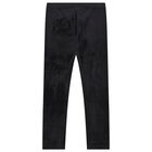 Girls Black Velvet Leggings, 1, hi-res