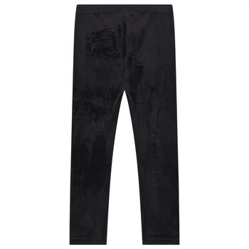 Girls Black Velvet Leggings