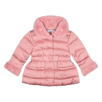 Younger Girls Pink Hooded Puffer Jacket