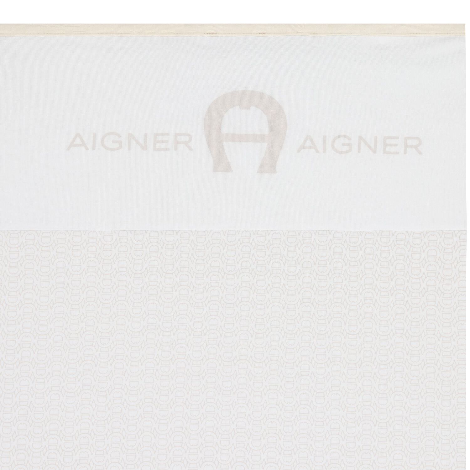 White & Beige Logo Baby Blanket, 1, hi-res