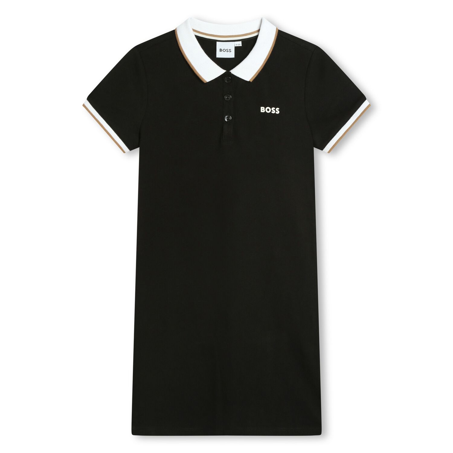 Girls Black Logo Polo Dress, 1, hi-res image number null