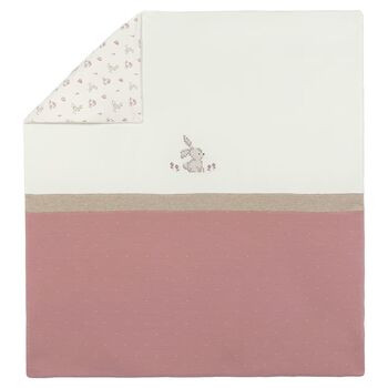 Baby Girls Ivory & Pink Rabbit Blanket