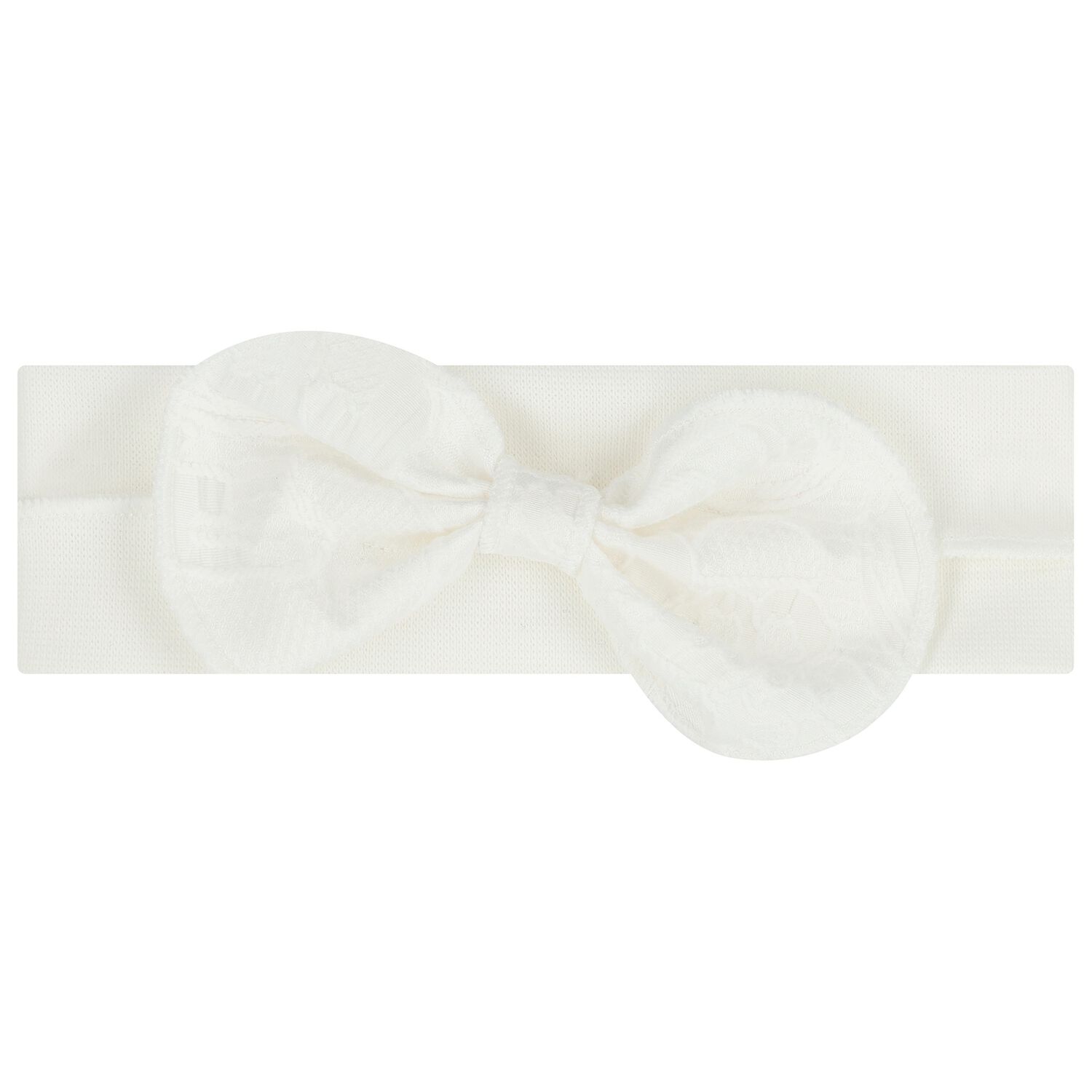 Baby Girls Ivory Bow Headband, 1, hi-res