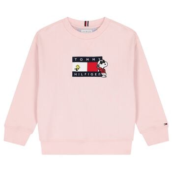 Girls Pink Snoopy Logo Sweatshirt