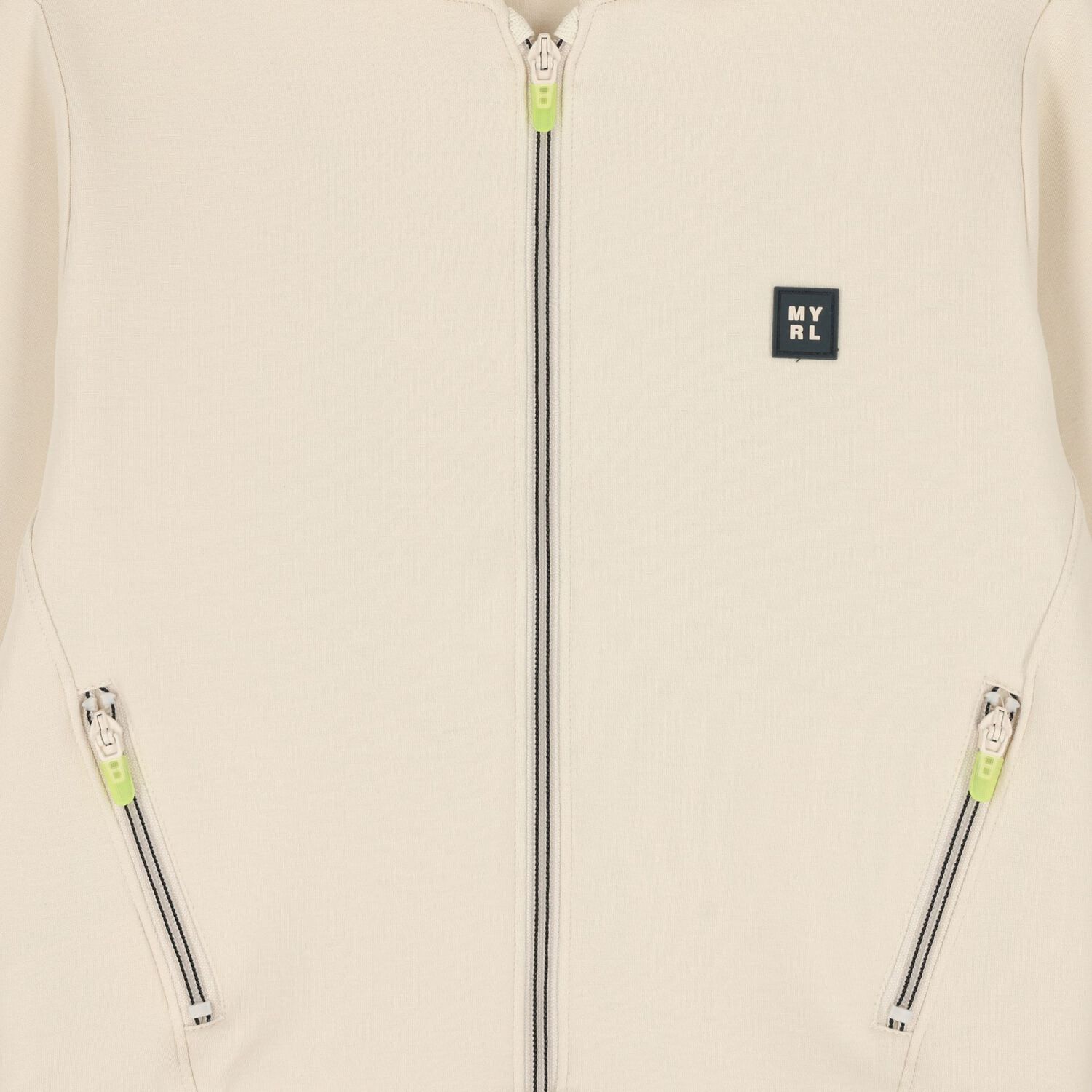 Boys Beige Zip Up Top, 2, hi-res