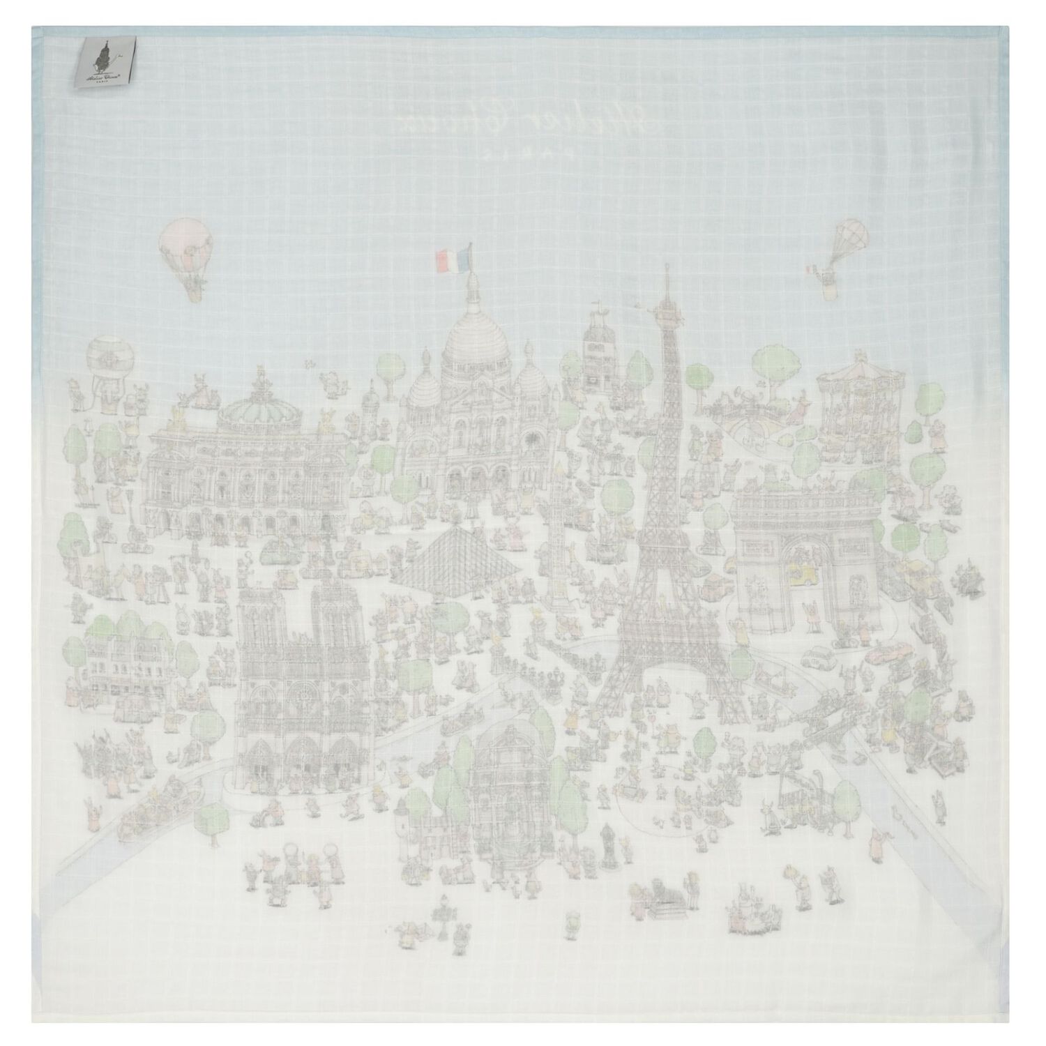 Paris Baby Swaddle Carré Blanket, 1, hi-res