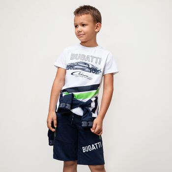 Boys Navy Blue Logo Shorts
