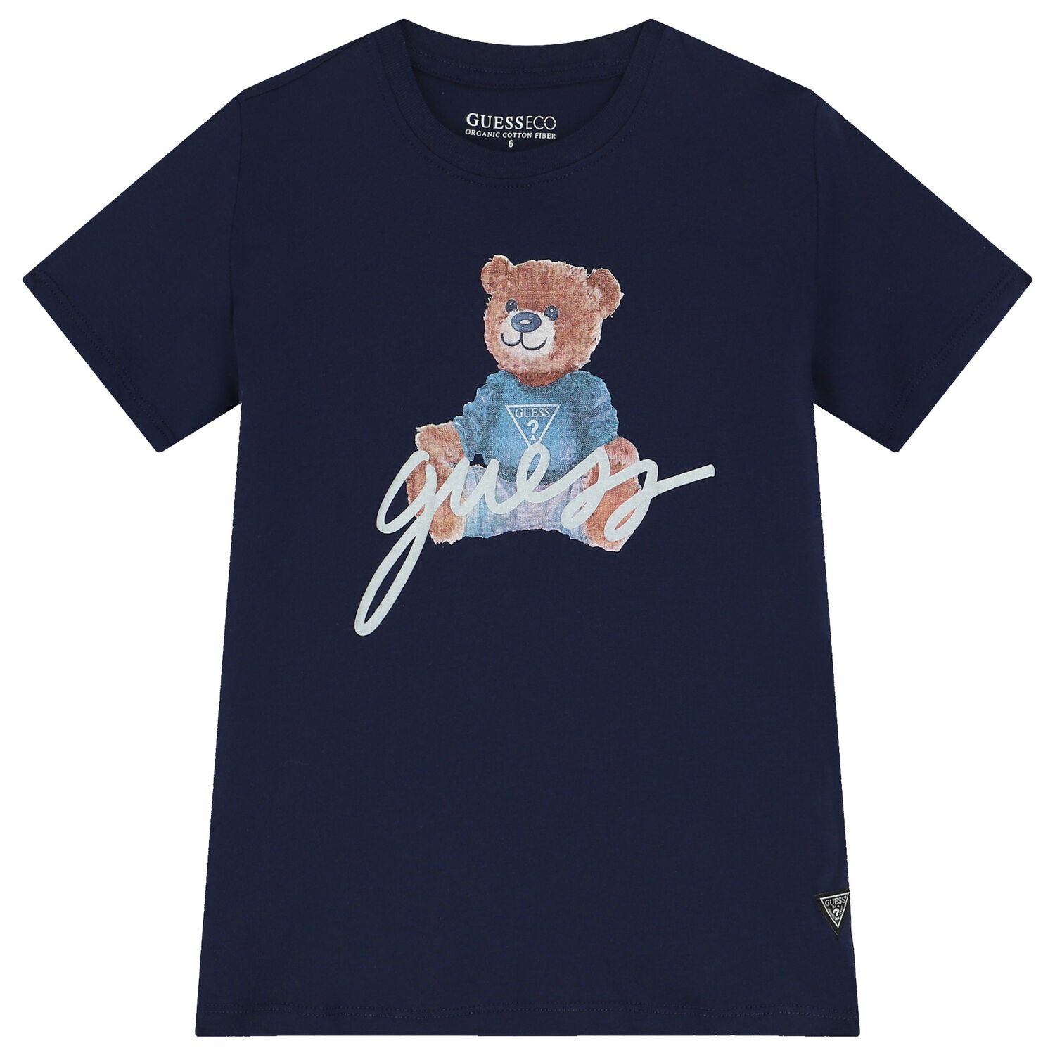 Boys Navy Blue Teddy Bear Logo T-Shirt, 1, hi-res image number null