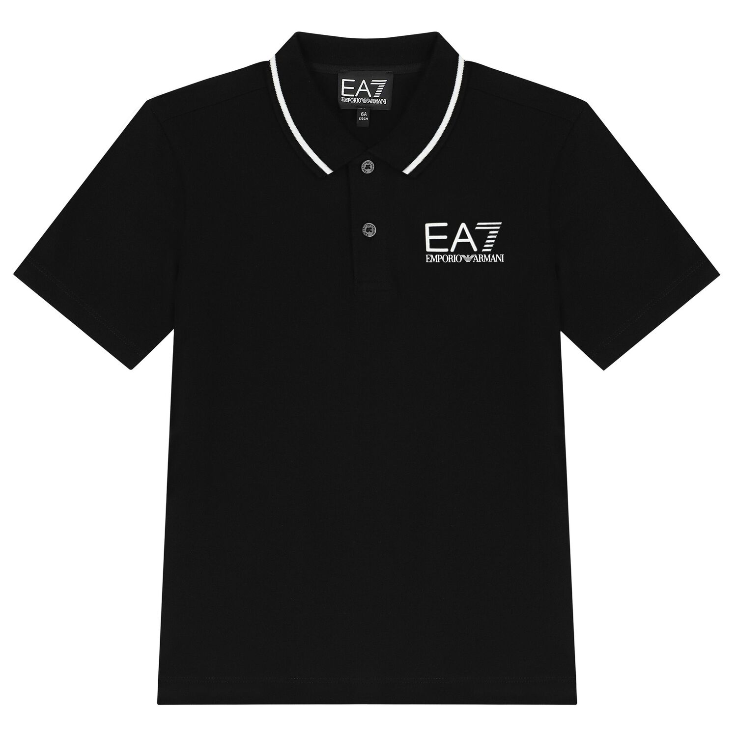 Boys Black Logo Polo Shirt, 3, hi-res