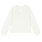 Girls Ivory Embellished Sequin Long Sleeve Top, 1, hi-res