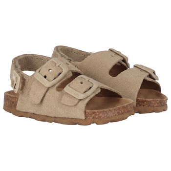 Baby Boys Beige Leather Sandal