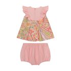 Baby Girls Pink Floral Paisley Dress , 1, hi-res