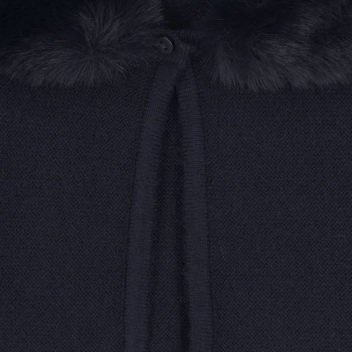 Girls Blue Faux Fur Collar Cardigan, 1, hi-res image number null