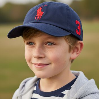 Boys Navy Blue Logo Cap