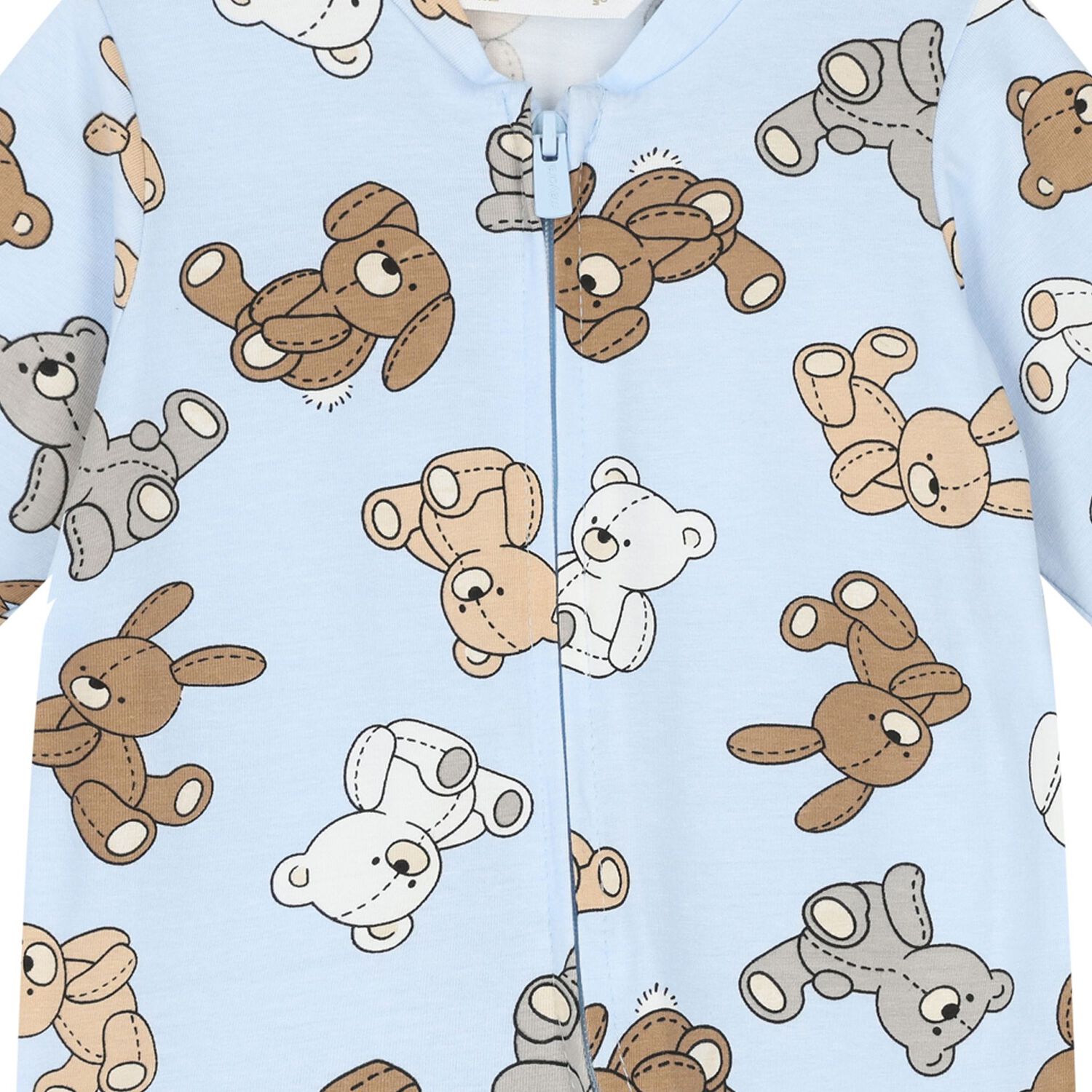 Baby Boys Blue Teddy Bear Romper, 2, hi-res