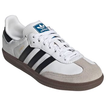 White & Black Logo Samba Trainers