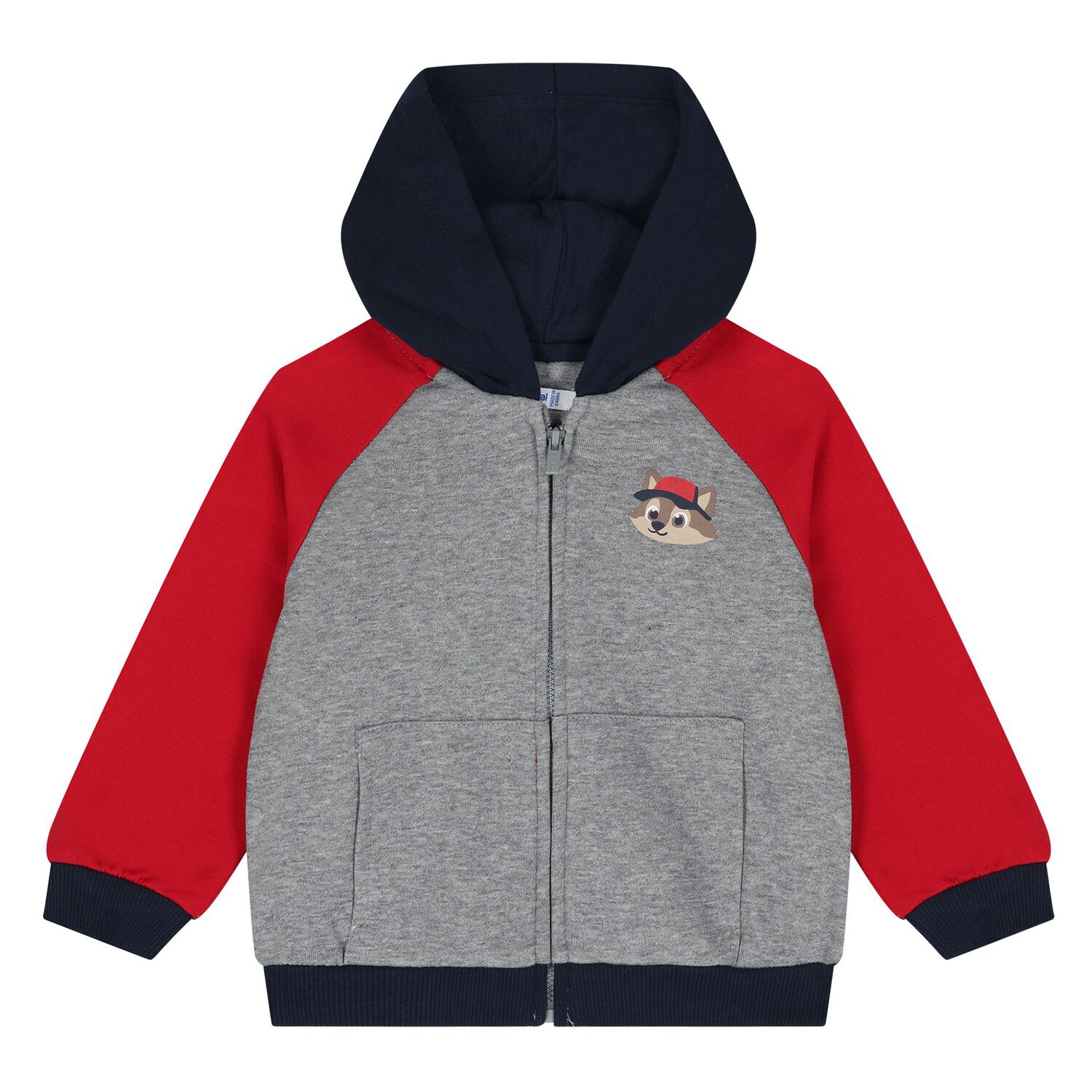 Younger Boys Red, Grey & Navy Blue Tracksuit Set, 2, hi-res