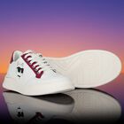 Girls White Logo Trainers, 1, hi-res