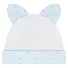Baby Boys White & Blue Swaddle & Hat Set, 1, hi-res