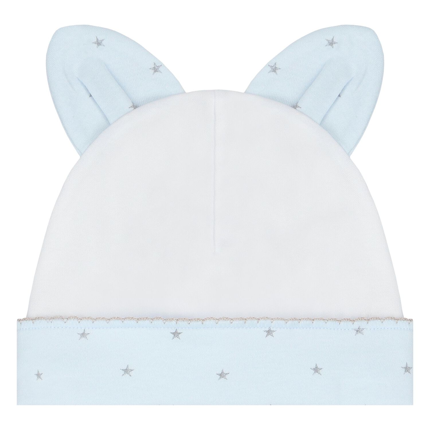 Baby Boys White & Blue Swaddle & Hat Set, 1, hi-res