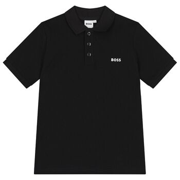 Boys Black Logo Polo Shirt